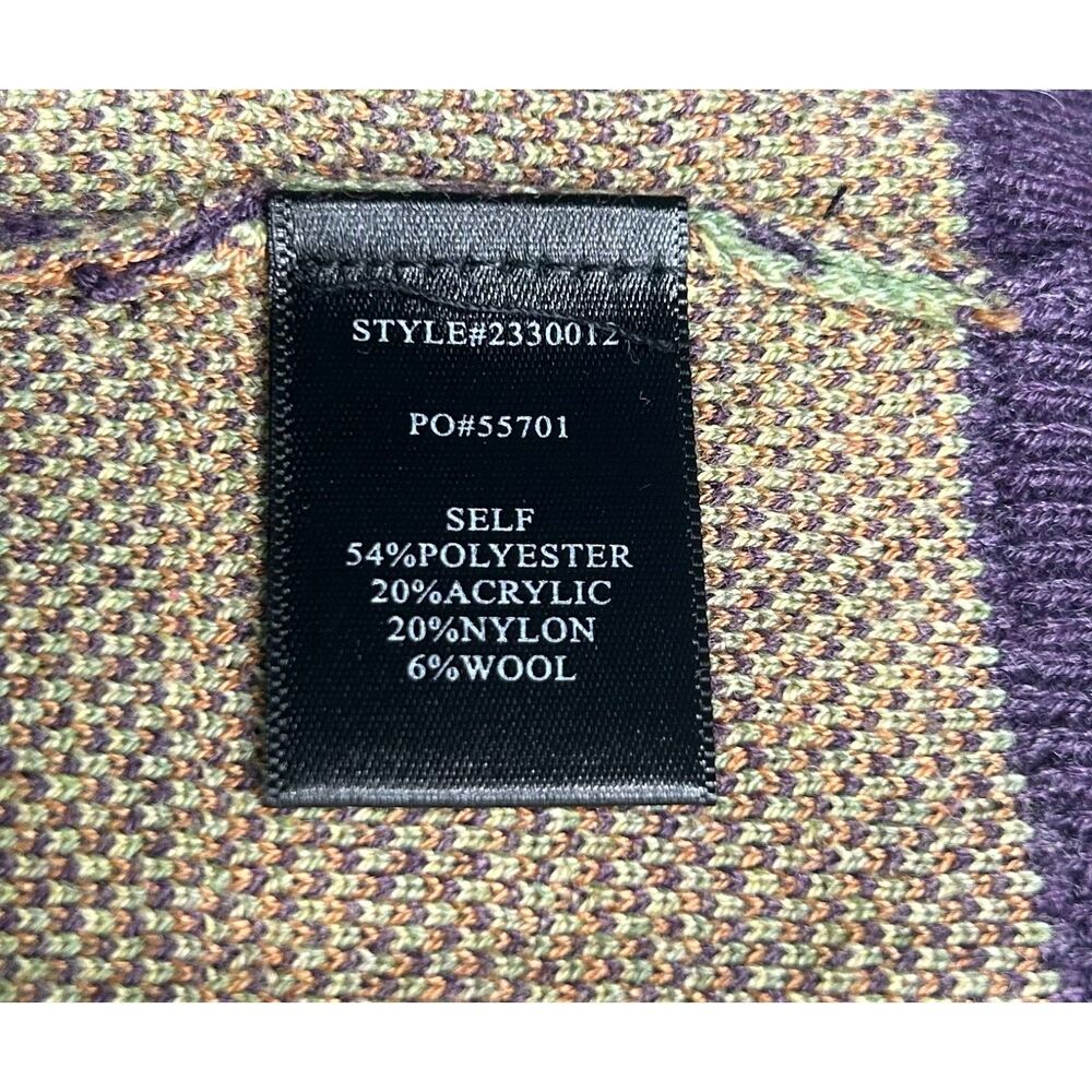 Aquarius Green-Purple Opened Back Tie Cropped Sweater Women's M/L Wool Blend - Picture 5 of 5